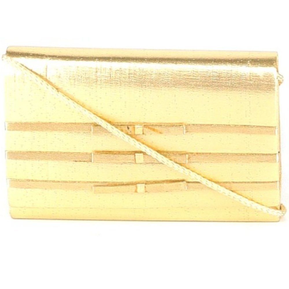 Le Regale Stripes Yellow Gold Clutch